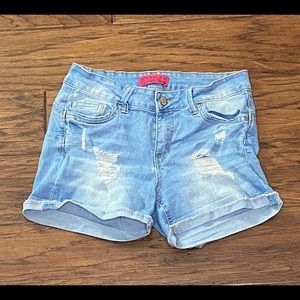 Wax Jean Denim Distressed Shorts